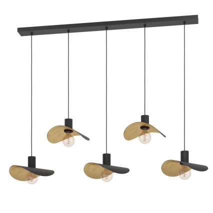 Eglo - Luster na sajli 5xE27/40W/230V crna/zlatna