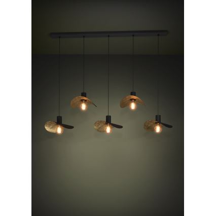 Eglo - Luster na sajli 5xE27/40W/230V crna/zlatna