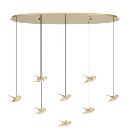 Eglo - LED Prigušivi luster na sajli 8xLED/4,2W/230V 3000K zlatna
