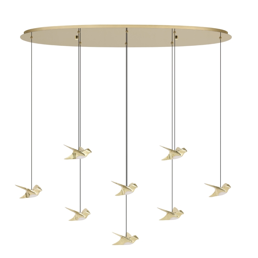 Eglo - LED Prigušivi luster na sajli 8xLED/4,2W/230V 3000K zlatna