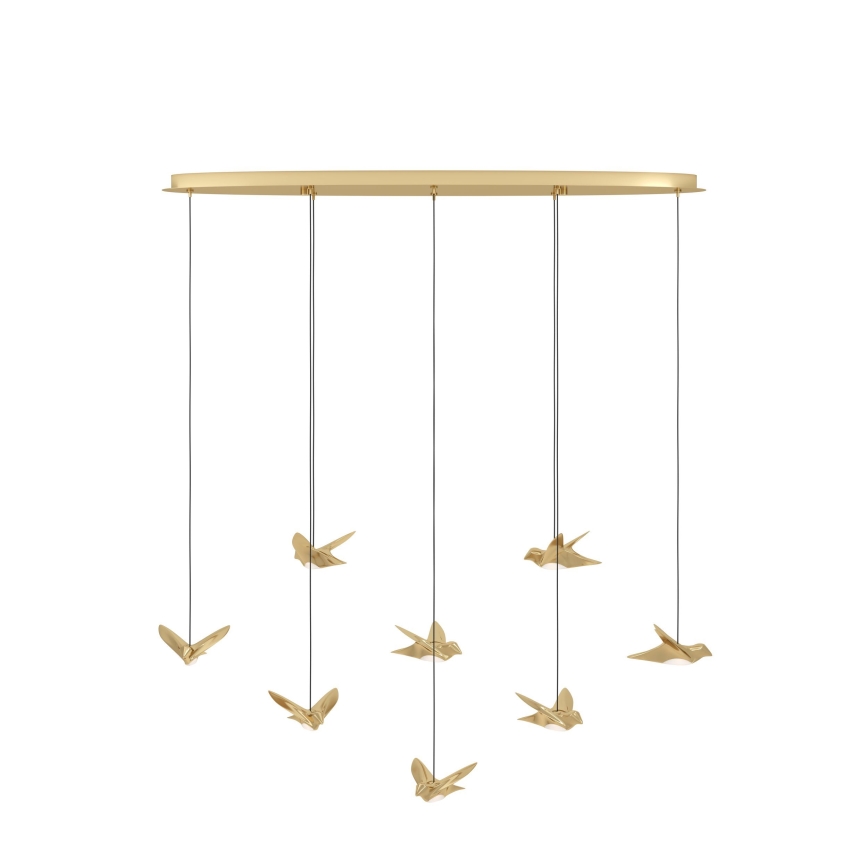 Eglo - LED Prigušivi luster na sajli 8xLED/4,2W/230V 3000K zlatna