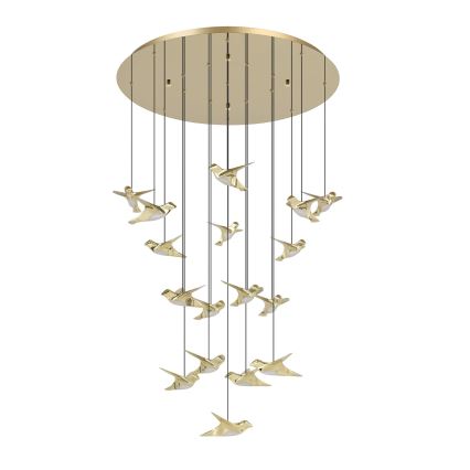 Eglo - LED Prigušivi luster na sajli 17xLED/3W/230V 3000K zlatna