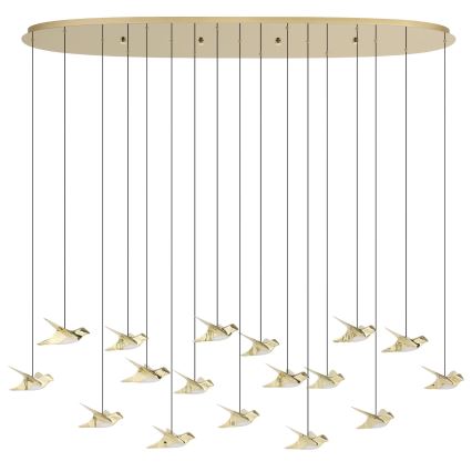 Eglo - LED Prigušivi luster na sajli 17xLED/3W/230V 3000K zlatna
