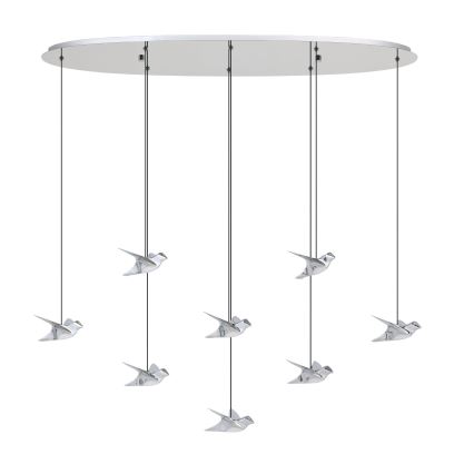 Eglo - LED Prigušivi luster na sajli 8xLED/4,2W/230V 3000K sjajni krom