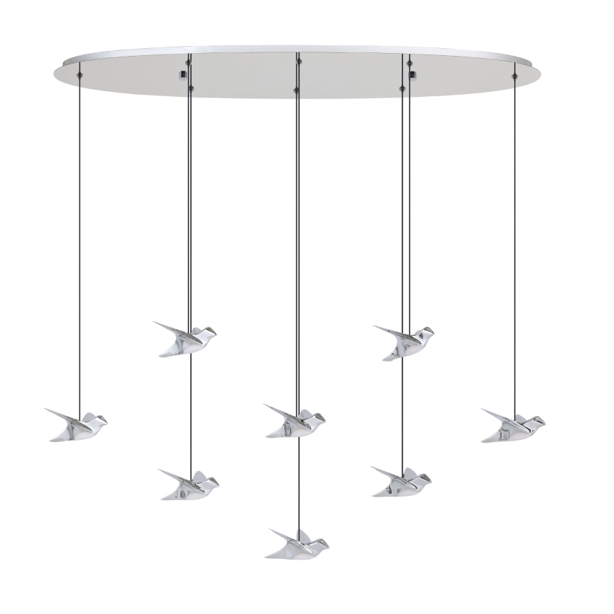 Eglo - LED Prigušivi luster na sajli 8xLED/4,2W/230V 3000K sjajni krom