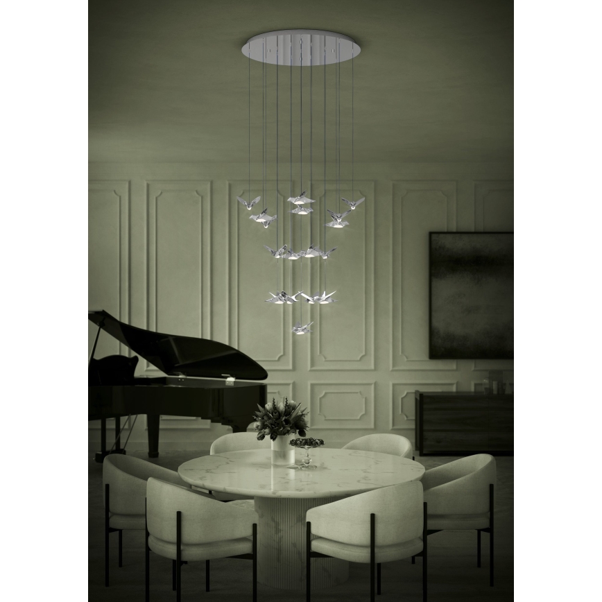 Eglo - LED Prigušivi luster na sajli 17xLED/3W/230V 3000K sjajni krom