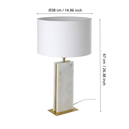 Eglo - Stolna lampa 1xE27/40W/230V bijela