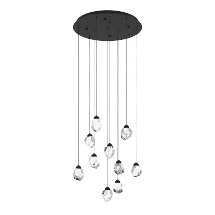 Eglo - LED Prigušivi luster na sajli 10xLED/3W/230V 3000K crna/prozirna