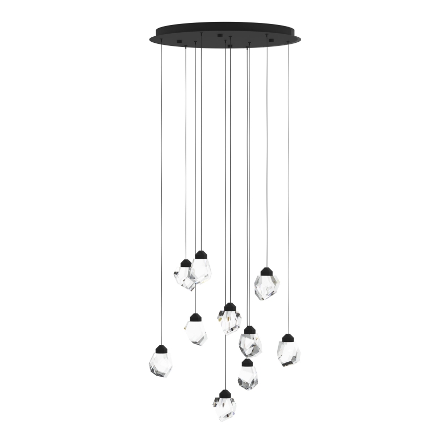 Eglo - LED Prigušivi luster na sajli 10xLED/3W/230V 3000K crna/prozirna