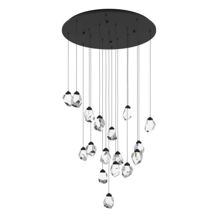Eglo - LED Prigušivi luster na sajli 17xLED/3W/230V 3000K crna/prozirna