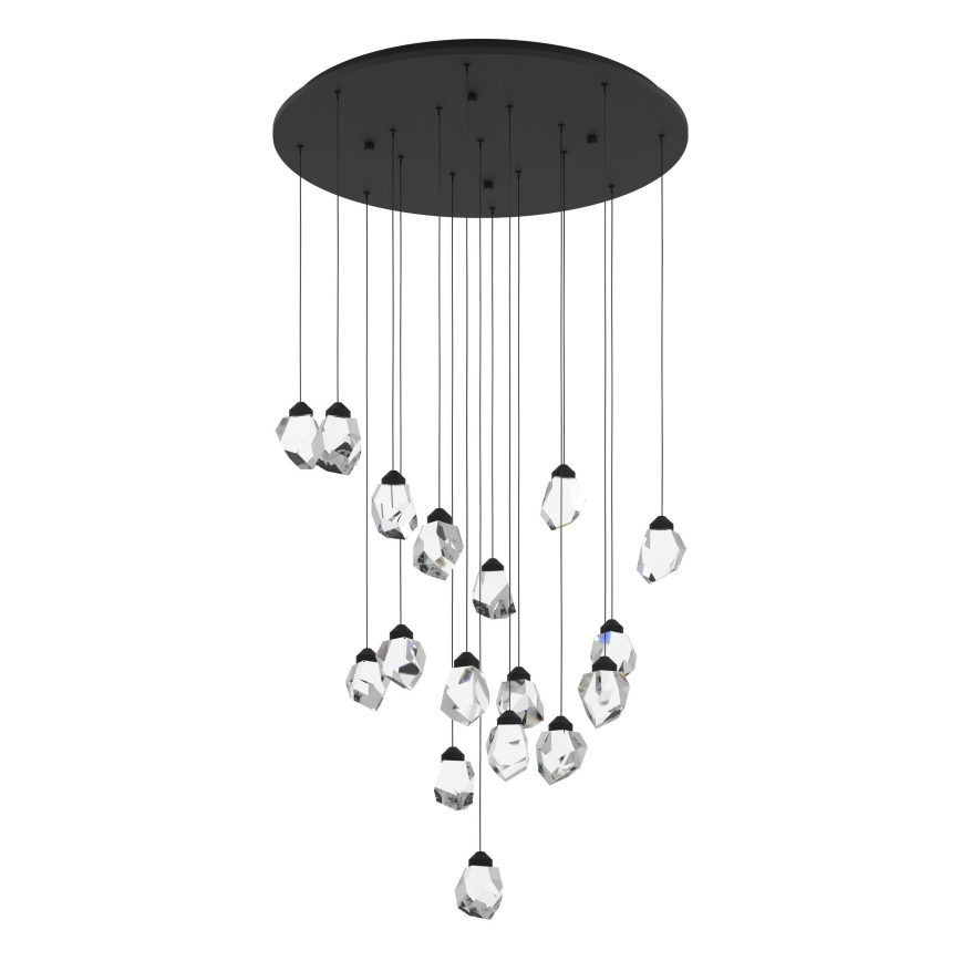 Eglo - LED Prigušivi luster na sajli 17xLED/3W/230V 3000K crna/prozirna