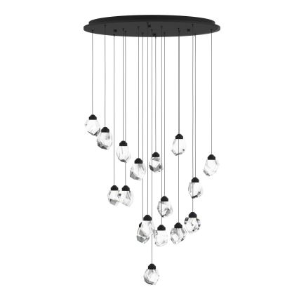 Eglo - LED Prigušivi luster na sajli 17xLED/3W/230V 3000K crna/prozirna