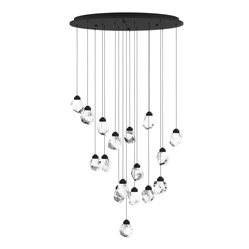 Eglo - LED Prigušivi luster na sajli 17xLED/3W/230V 3000K crna/prozirna