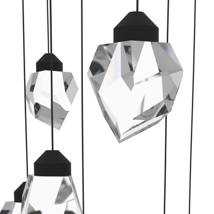 Eglo - LED Prigušivi luster na sajli 14xLED/3W/230V 3000K crna/prozirna