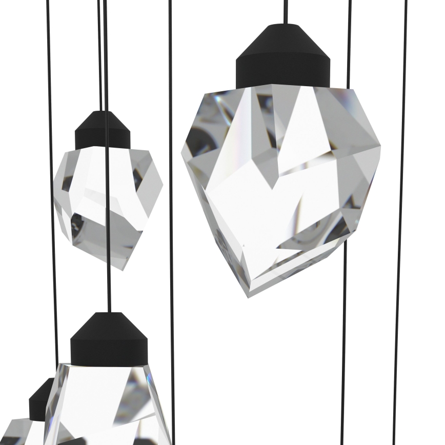 Eglo - LED Prigušivi luster na sajli 14xLED/3W/230V 3000K crna/prozirna