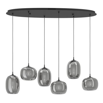 Eglo - LED Prigušivi luster na sajli 6xLED/3,7W/230V 2700-6500K dimna + daljinski upravljač