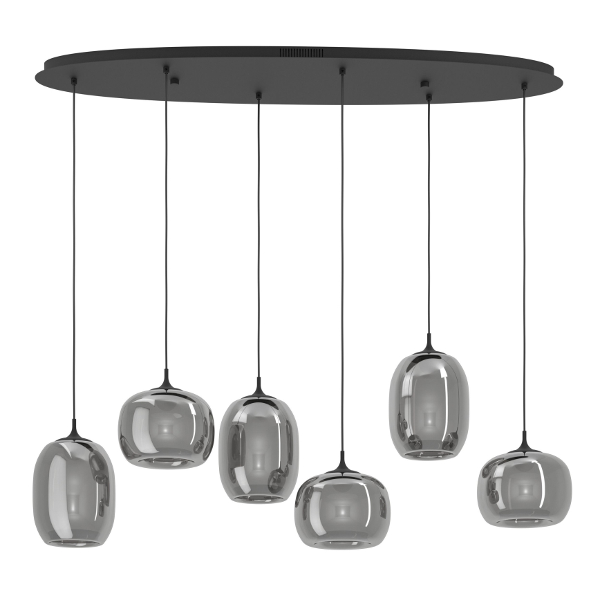 Eglo - LED Prigušivi luster na sajli 6xLED/3,7W/230V 2700-6500K dimna + daljinski upravljač
