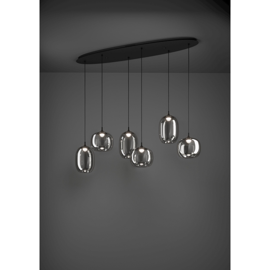 Eglo - LED prigušivač luster na užetu 6xLED/3,7W/230V 2700-6500K dimni + daljinski upravljač