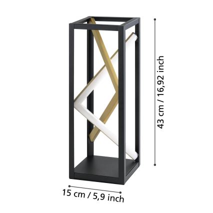Eglo - LED Prigušiva stolna lampa LED/21W/230V 2700-6500K crna/zlatna + daljinski upravljač