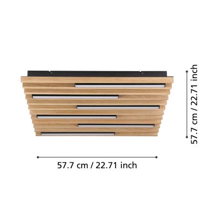 Eglo - LED Prigušiva stropna svjetiljka 6xLED/8,5W/230V 3000K 57,5x57,5 cm smeđa