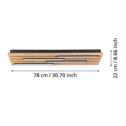 Eglo - LED Prigušiva stropna svjetiljka 4xLED/9W/230V 3000K 22x78 cm smeđa