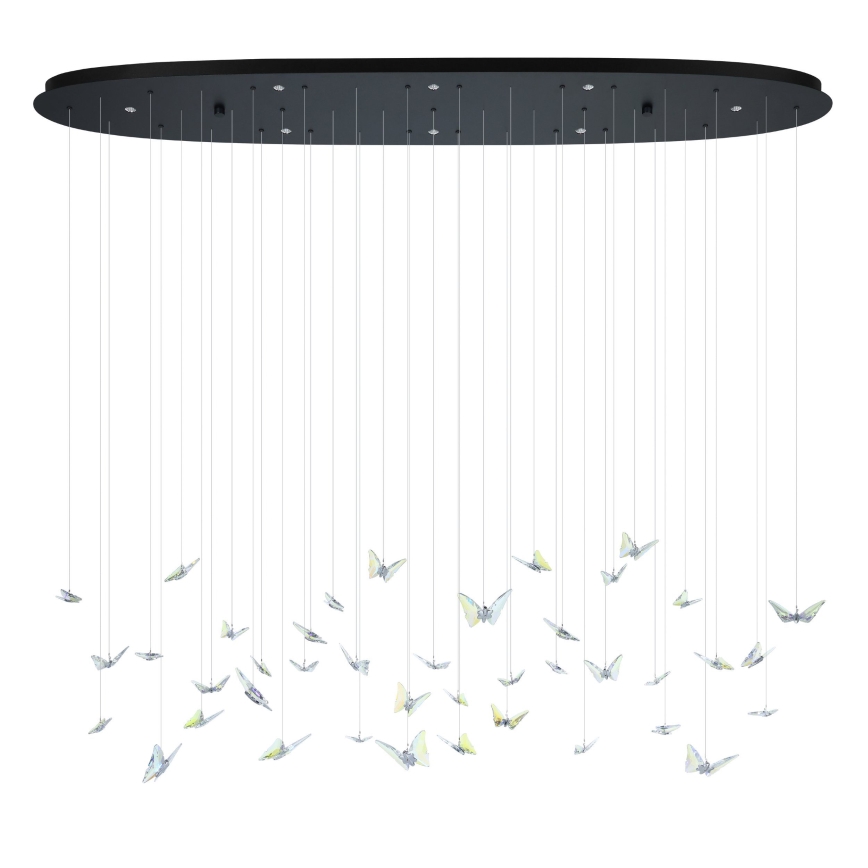 Eglo - LED luster na sajli s mogućnošću prigušivanja 8xLED/4,2W/230V crna/prozirna