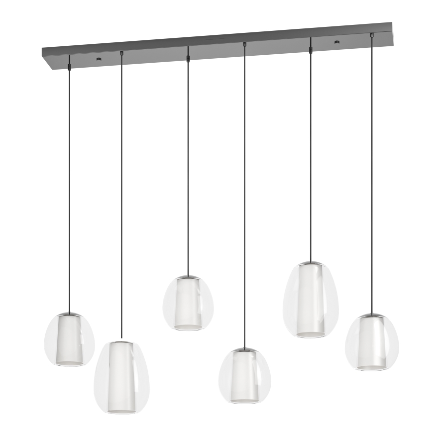 Eglo - LED luster s prigušivanjem na sajli 2xLED/7W/230V + 4xLED/5,5W + 6xLED/1,6W 2200-6500K crni krom