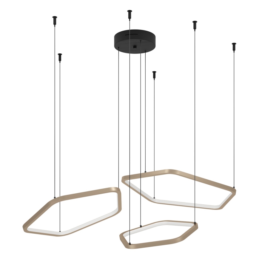 Eglo - LED luster na sajli s mogućnošću prigušivanja LED/50W/230V mesing + daljinski upravljač