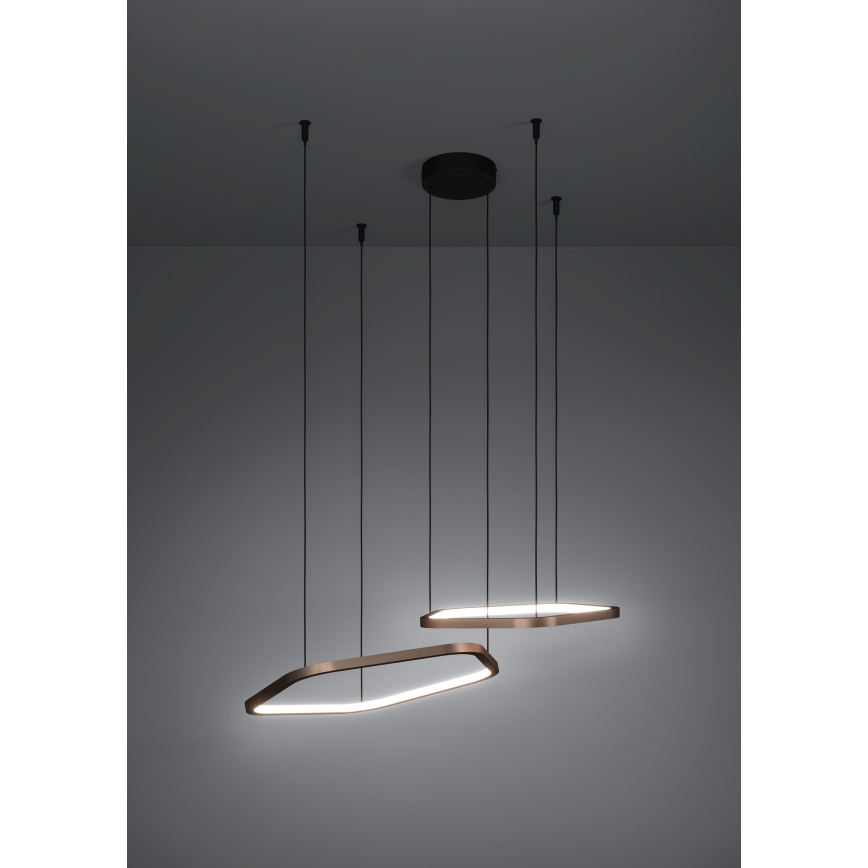 Eglo - LED luster na sajli s mogućnošću prigušivanja LED/30W/230V zlatni + daljinski upravljač