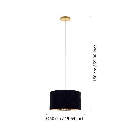 Eglo 39224 - Luster na sajli DOLORITA 3xE27/60W/230V