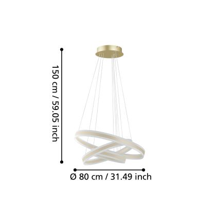 Eglo - LED Prigušivi luster na sajli LED/78W/230V + LED/70W + LED/34W