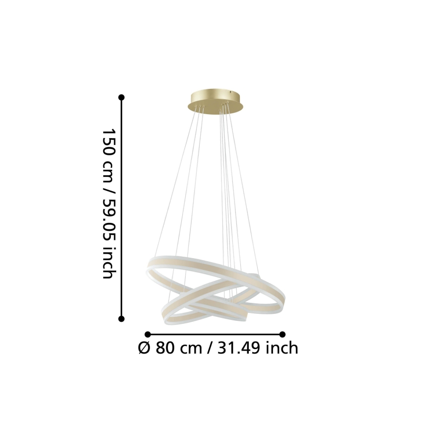 Eglo - LED Prigušivi luster na sajli LED/78W/230V + LED/70W + LED/34W