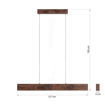 Eglo - LED luster na sajli s mogućnošću prigušivanja LED/21W/230V + LED/8,4W orah