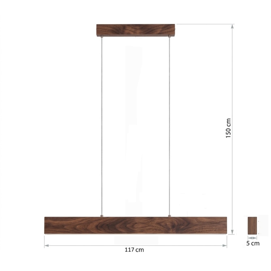 Eglo - LED luster na sajli s mogućnošću prigušivanja LED/21W/230V + LED/8,4W orah