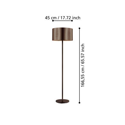 Eglo - Podna lampa 1xE27/60W/230V bakrena