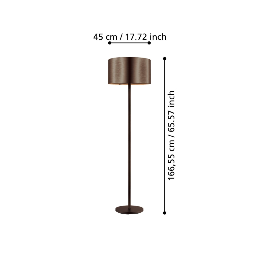 Eglo - Podna lampa 1xE27/60W/230V bakrena