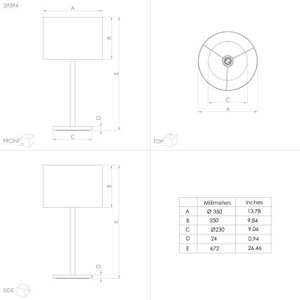 Eglo - Stolna lampa 1xE27/60W/230V bakrena