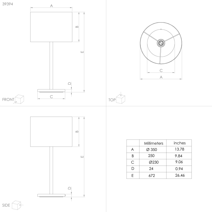 Eglo - Stolna lampa 1xE27/60W/230V bakrena