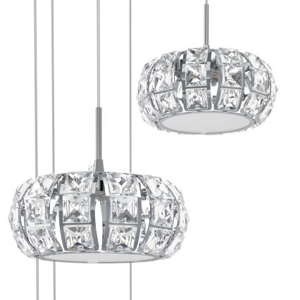 Eglo - LED Kristalni prigušivi luster na sajli 17xLED/4,5W/230V