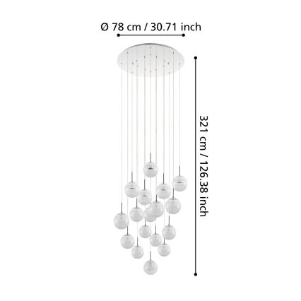 Eglo - LED Prigušivi luster na sajli 17xLED/5W/230V