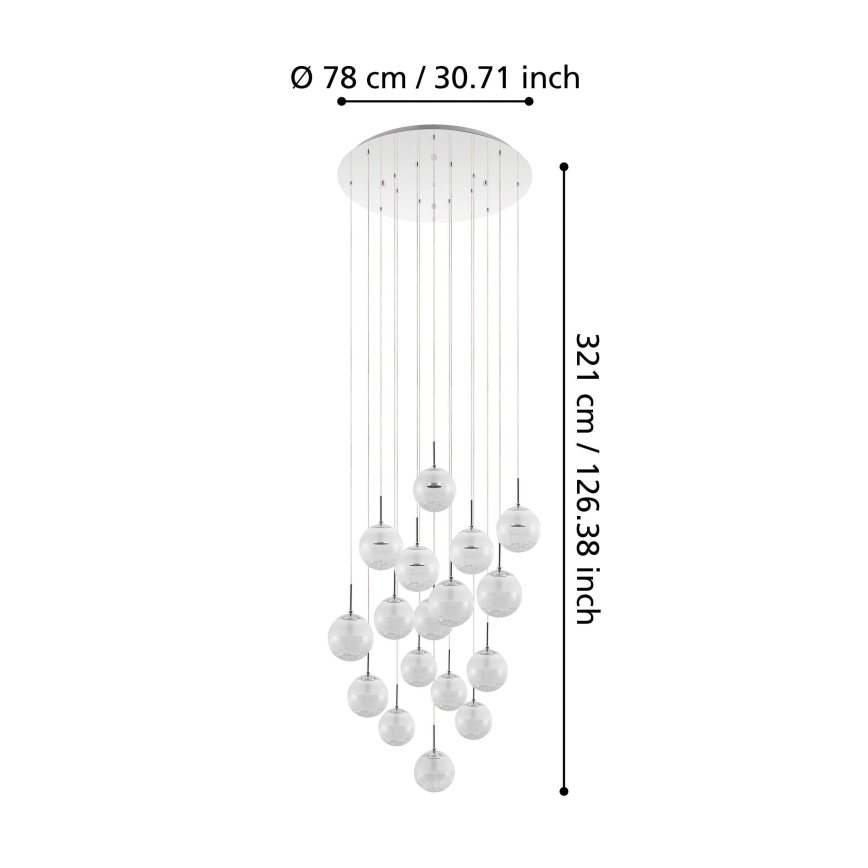 Eglo - LED Prigušivi luster na sajli 17xLED/5W/230V
