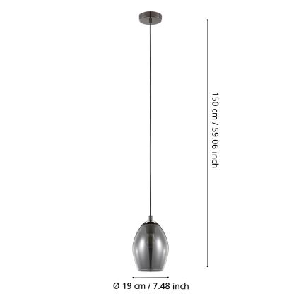 Eglo - Luster na sajli 1xE27/60W/230V dimna