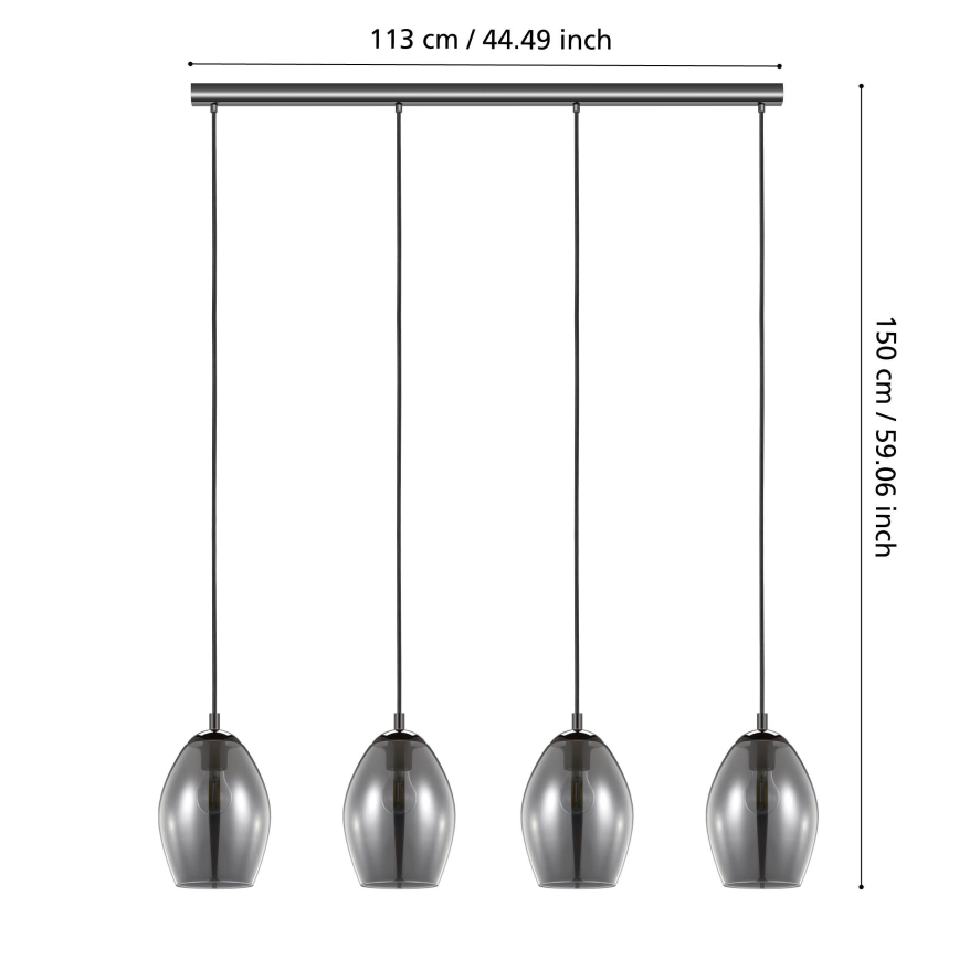 Eglo - Luster na sajli 4xE27/60W/230V dimna