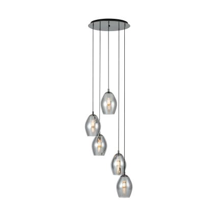 Eglo - Luster na sajli 5xE27/60W/230V dimna