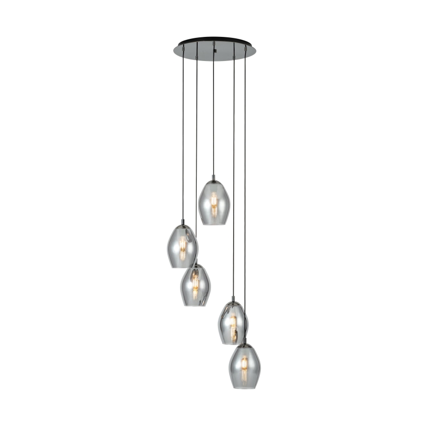Eglo - Luster na sajli 5xE27/60W/230V dimna