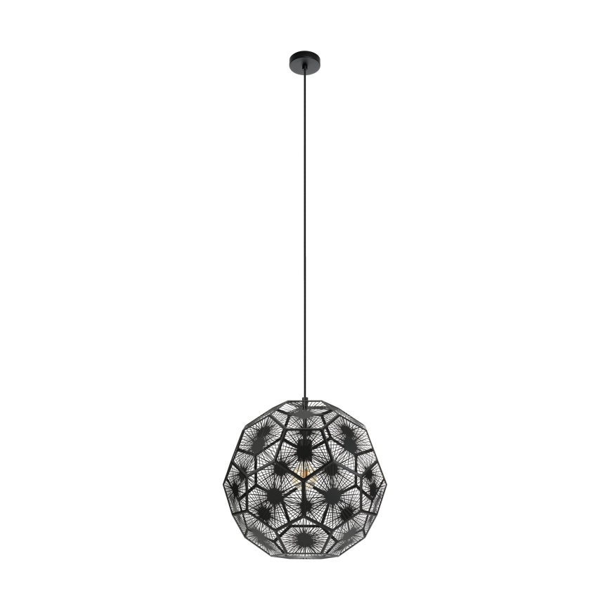 Eglo 39619 - Luster na sajli 1xE27/60W/230V pr. 50 cm crna