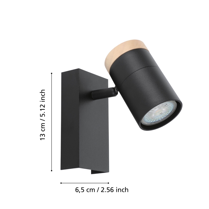 Eglo - LED Zidna reflektorska svjetiljka 1xGU10/4,5W/230V 3000K crna/smeđa