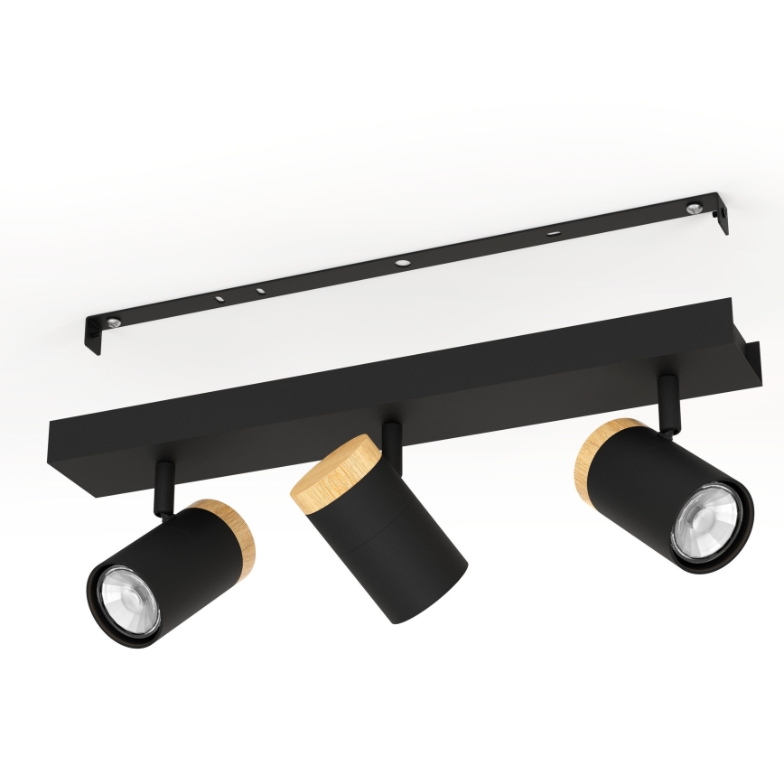 Eglo - LED Reflektorska svjetiljka 3xGU10/4,5W/230V 3000K crna/smeđa