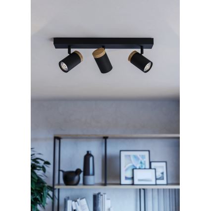 Eglo - LED Reflektorska svjetiljka 3xGU10/4,5W/230V 3000K crna/smeđa