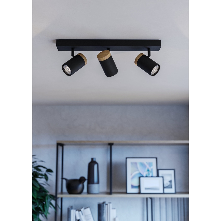 Eglo - LED Reflektorska svjetiljka 3xGU10/4,5W/230V 3000K crna/smeđa